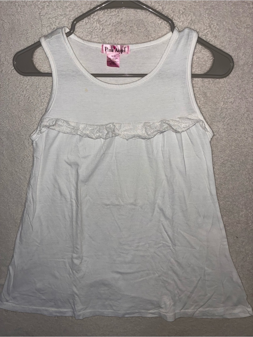 White Girls' Ruffle-Trim Tank Top - Picture 2 of 3